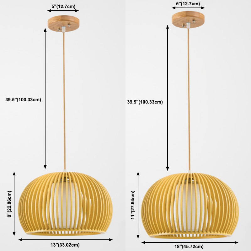 1 Licht hängende Lichtkit Asian Style Schüssel Form Holz Anhänger Beleuchtung