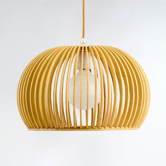 1 Licht hängende Lichtkit Asian Style Schüssel Form Holz Anhänger Beleuchtung