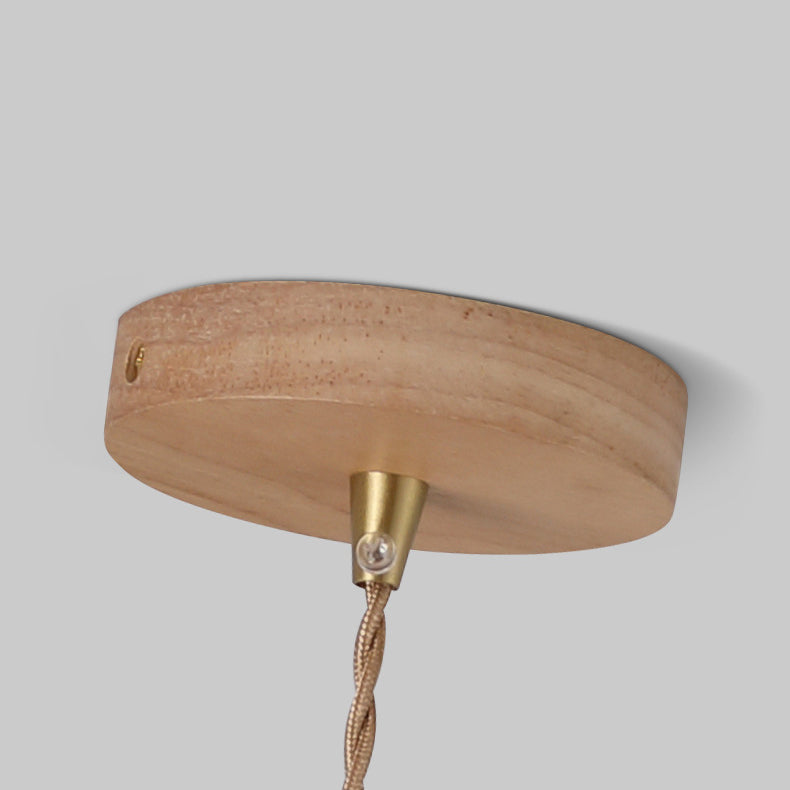 Wood Cone Pendant Lamp Contemporary Style Hanging Light for Dining Room