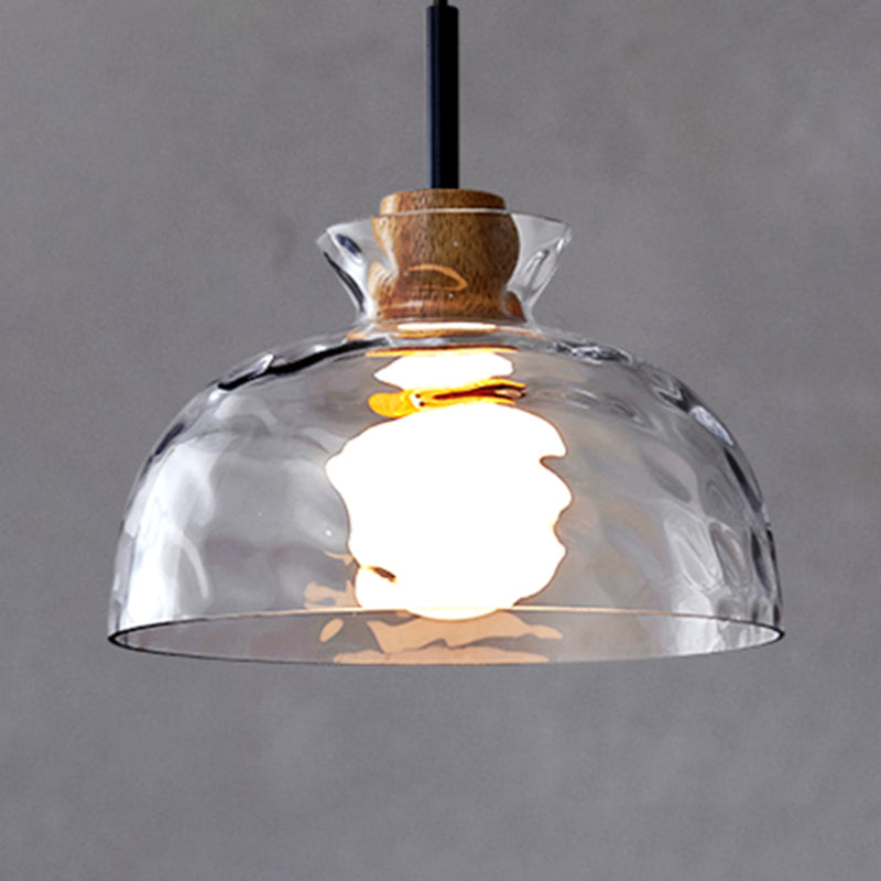 1-Light Geometric Shape Hanging Light Nordic Style Pendant Lamp with Clear Glass Shade