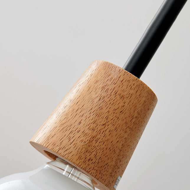 1-Light Geometric Shape Hanging Light Nordic Style Pendant Lamp with Clear Glass Shade