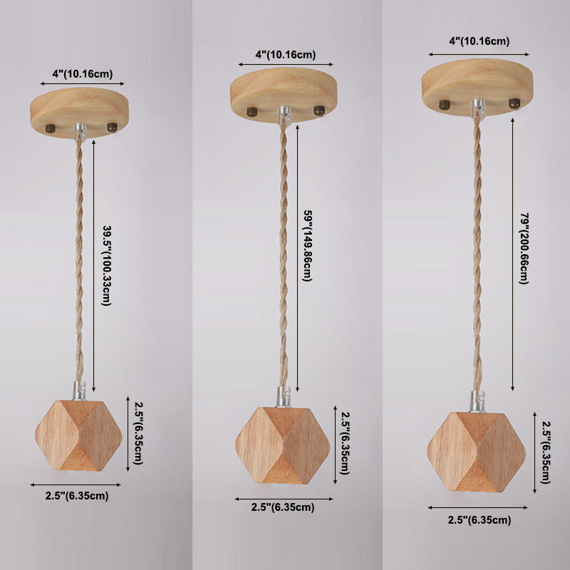 Offene Glühbirne hängende Licht nach unten Licht Holzhängung Licht für Wohnzimmer Schlafzimmer