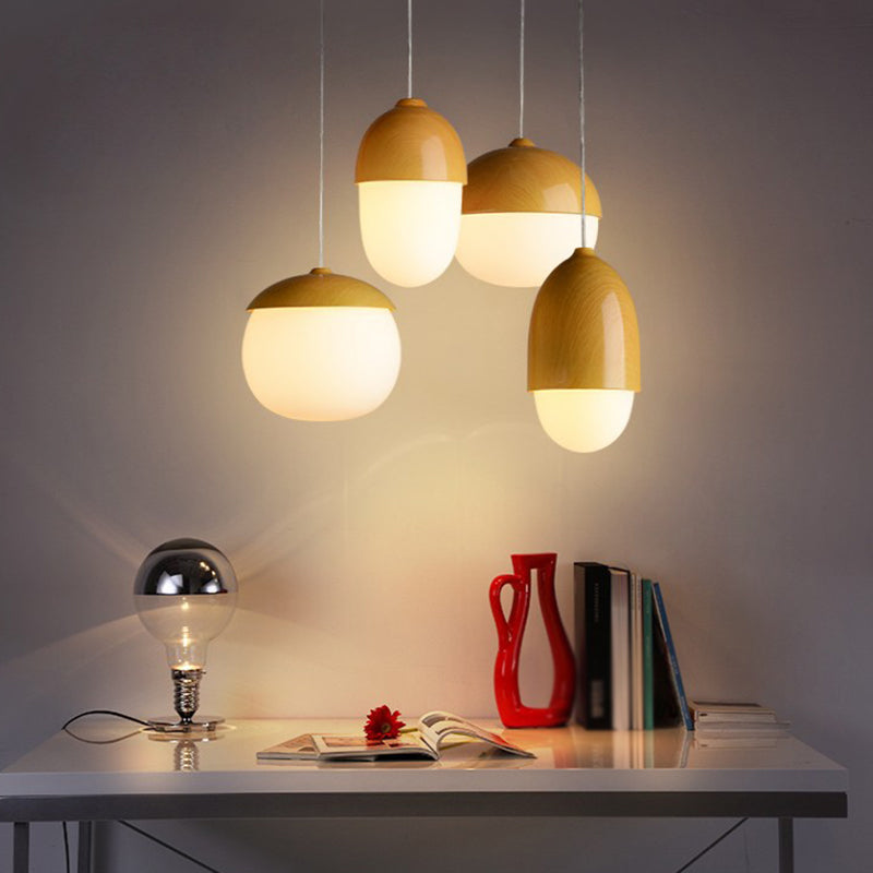 1-Light Pendant Light Modern Style Geometric Shape Lighting Pendant with Glass Shade