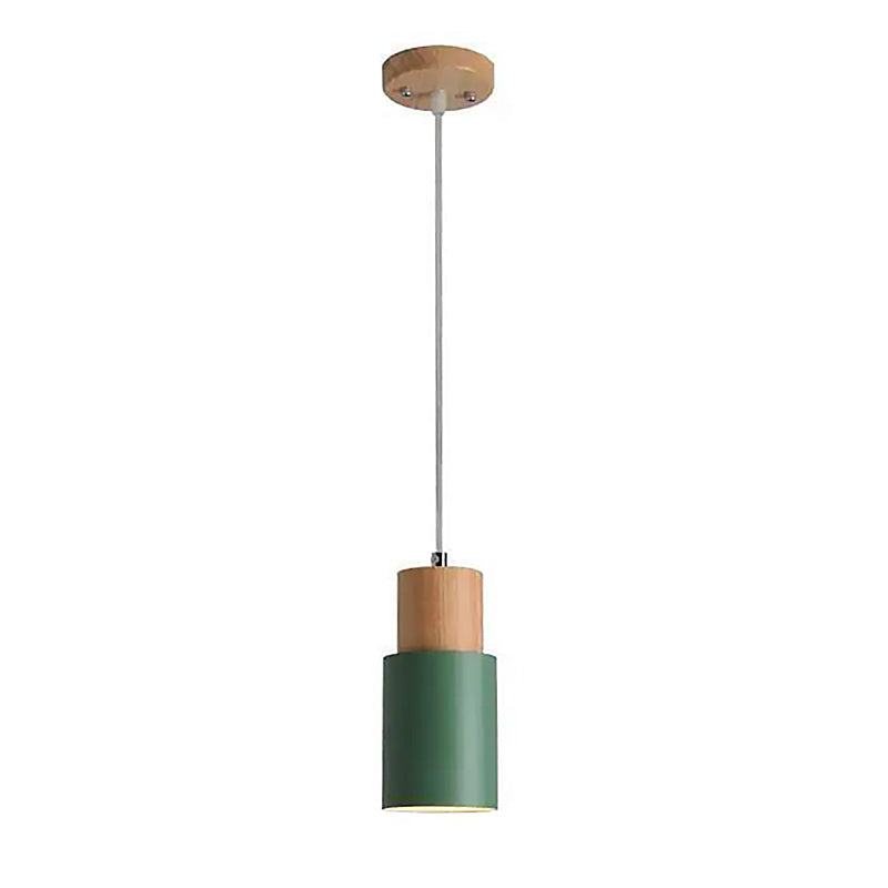 1 Light Modern Pendants Light Fixtures Cylinder Hanging Light for Living Room