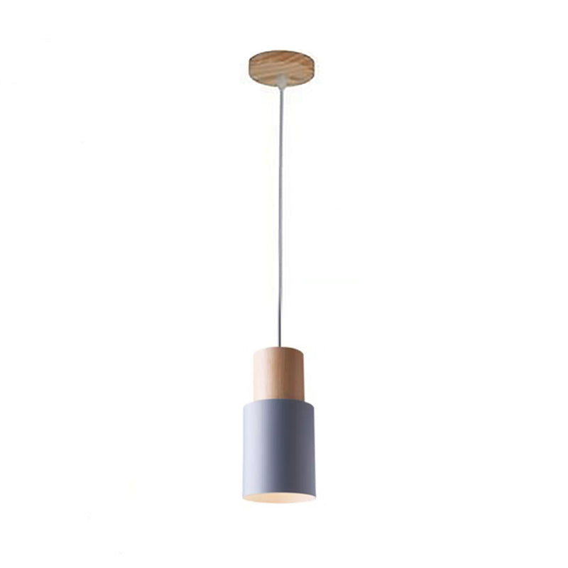 1 Light Modern Pendants Light Fixtures Cylinder Hanging Light for Living Room