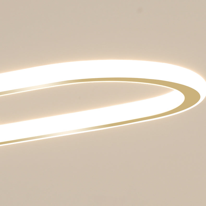 Oval LED Island Light White Acrylic Shade Hanging Lamp for Dinning Room