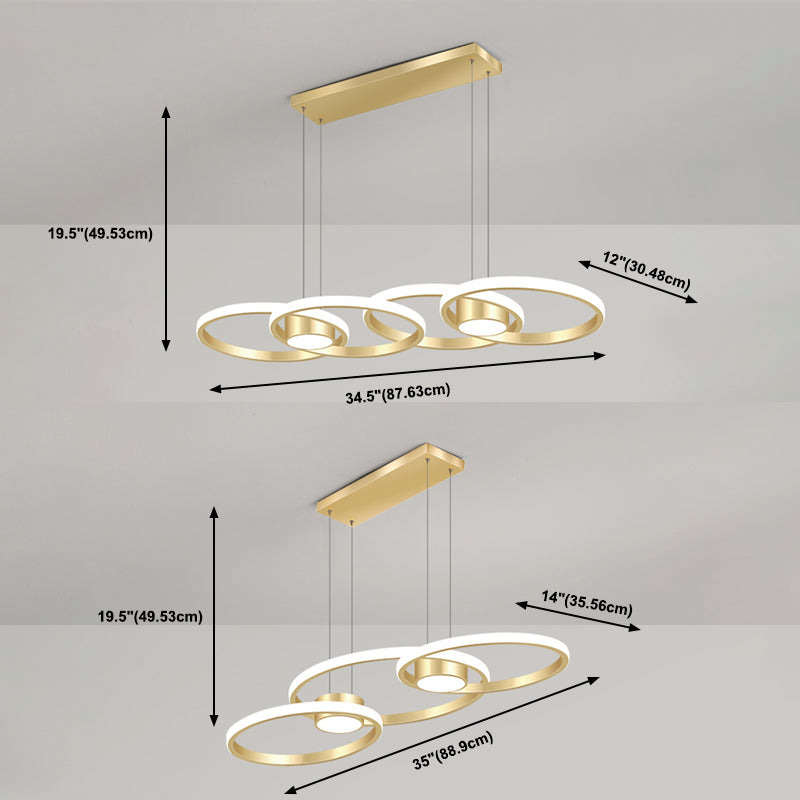 Einfachheit Ring geformtes Insel LED -LED Pendellicht für Wohnzimmer Esszimmer