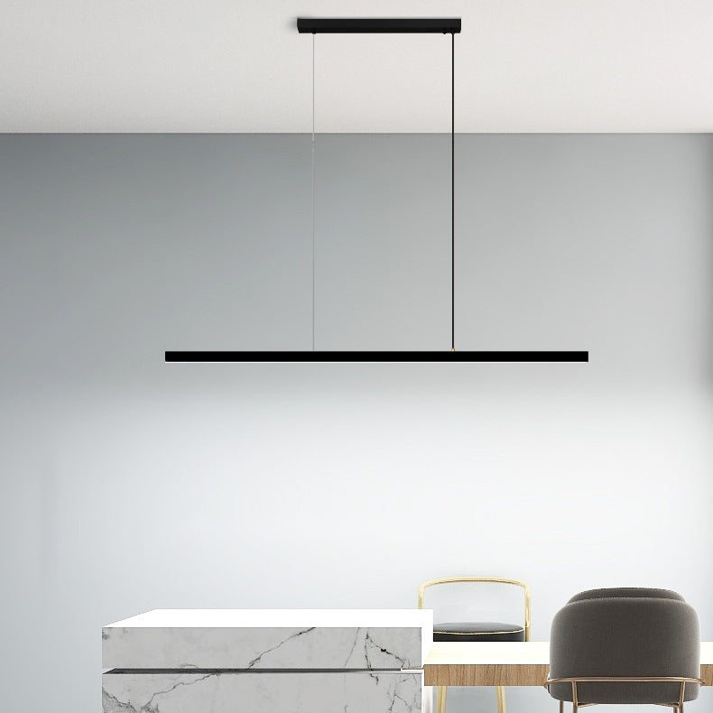 Simplicity Contemporary Island Light Metal Long Strip Hanging Light for Dining Room