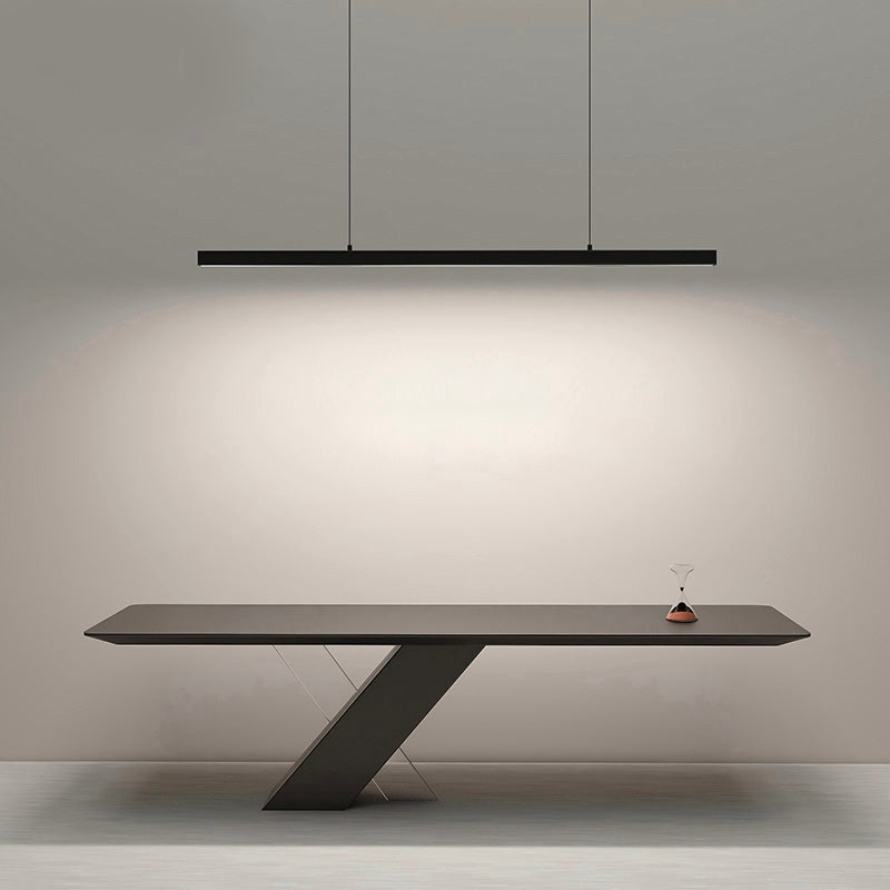 Simplicity Contemporary Island Light Metal Long Strip Hanging Light for Dining Room