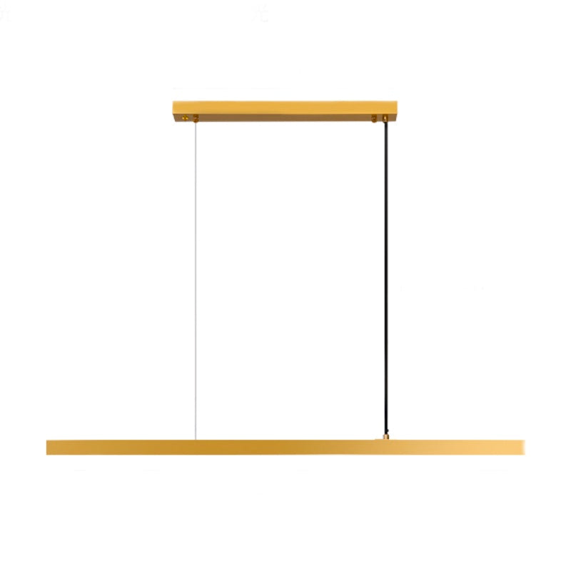 Simplicity Contemporary Island Light Metal Long Strip Hanging Light for Dining Room