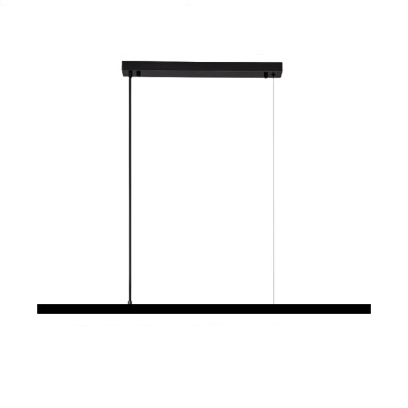 Simplicity Contemporary Island Light Metal Long Strip Hanging Light for Dining Room