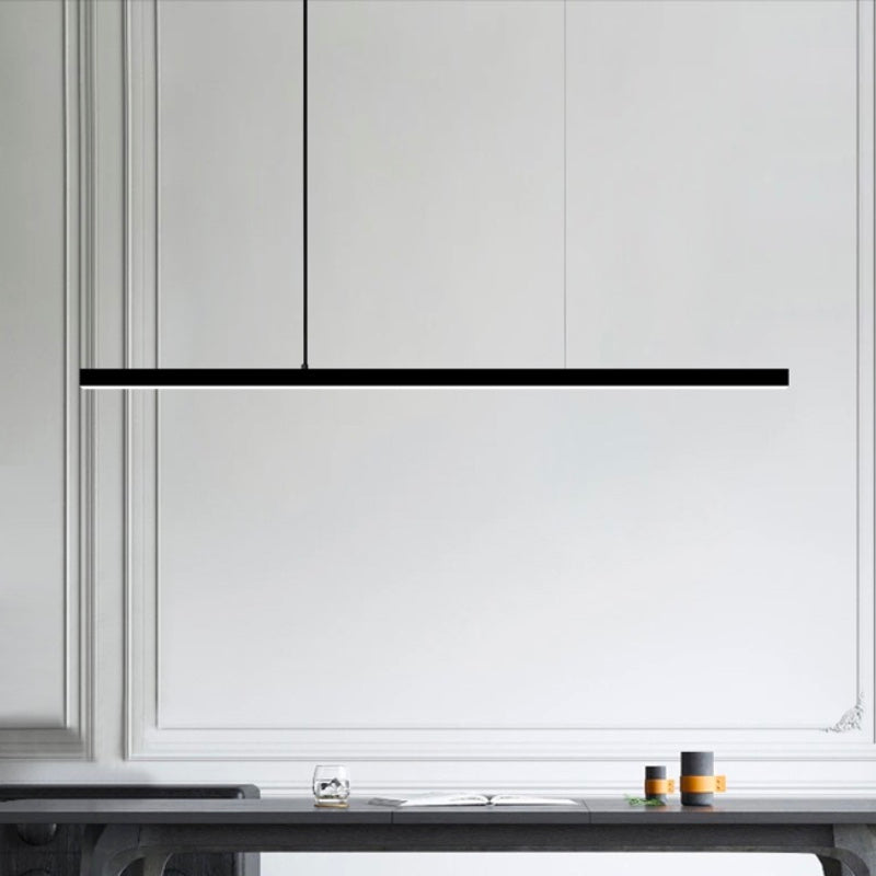 Simplicity Contemporary Island Light Metal Long Strip Hanging Light for Dining Room