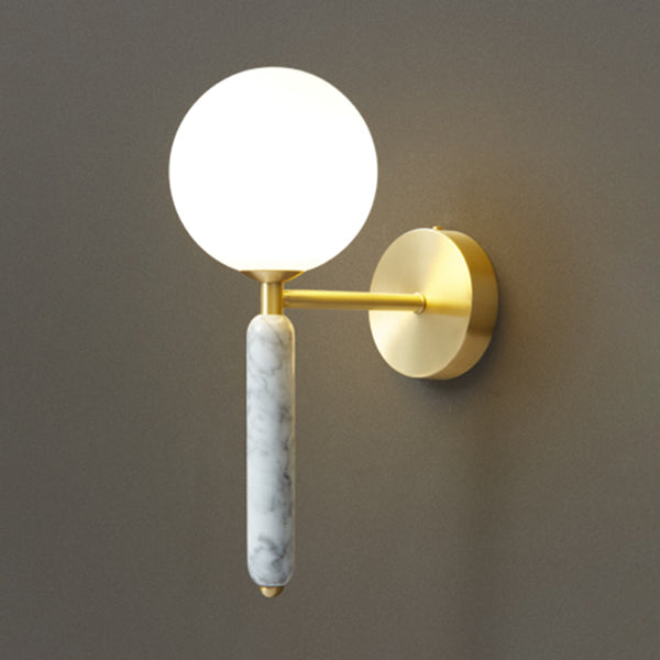 Zeitgenössische einfache Wandleuchte ein Kopf Marmorglas Wandmontage Leuchte für Wohnzimmer