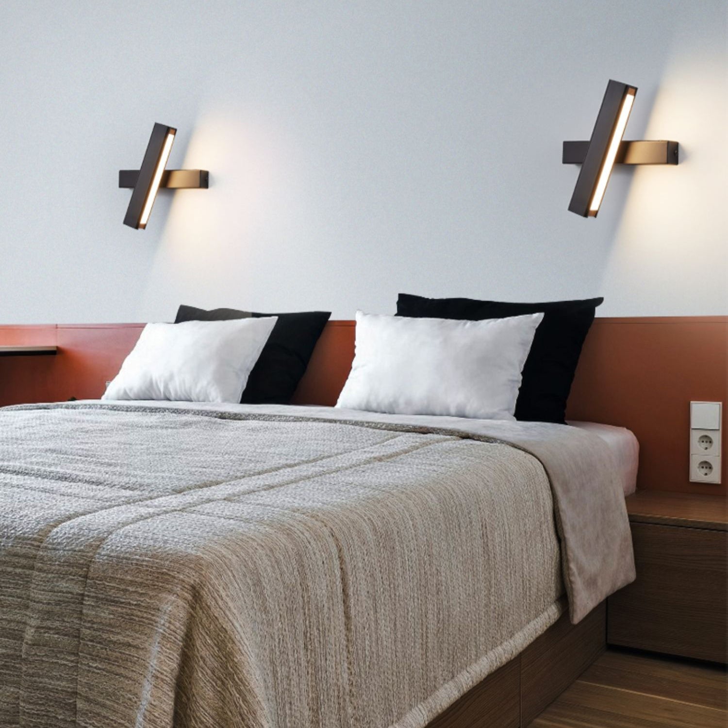Schlafzimmer Rotatable Leuchtenleuchten LED moderne Wandmontage -Beleuchtungsanlage