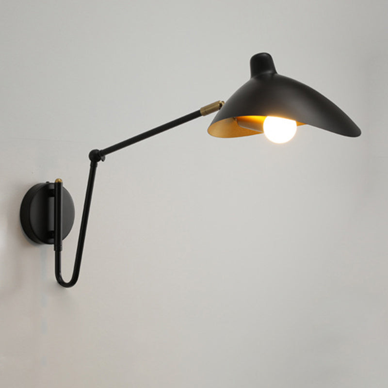 Zeitgenössische verstellbare Wandleuchten Einkopf -Schwarze Wandlampe für Schlafzimmer Wohnzimmer