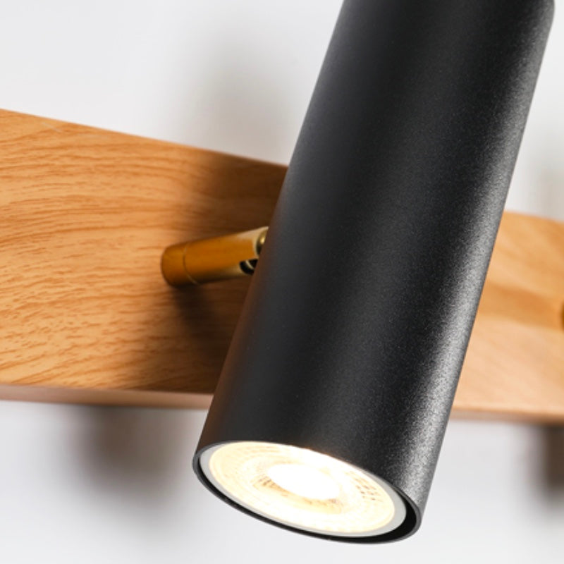 Multi Light Strip Vanity Light Modern Style Mirror Light with Wood for Bedroom