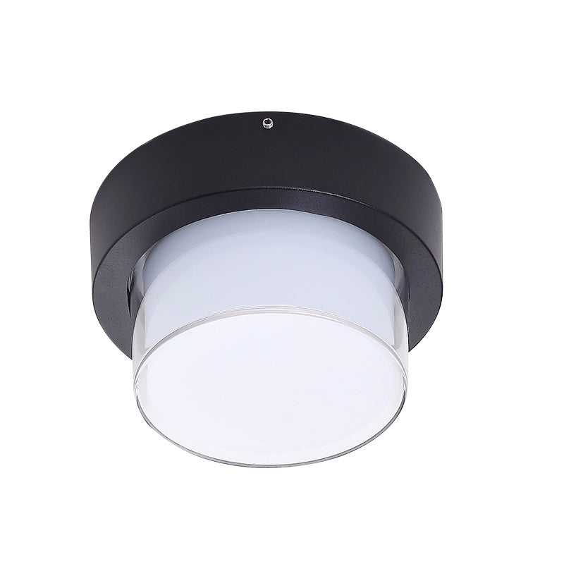 Traditional Flush Mount Lamp 1-Light Waterproof Flush Mount Light with White Glass Shade