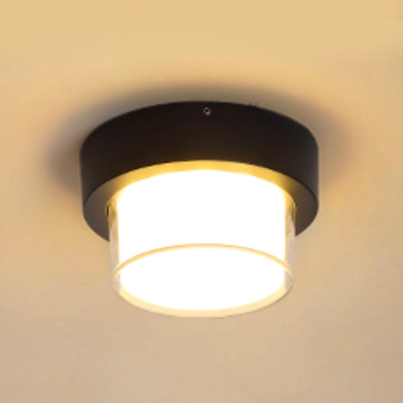 Traditional Flush Mount Lamp 1-Light Waterproof Flush Mount Light with White Glass Shade