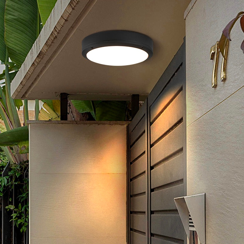 Round Flush Mount Light Traditional Style Waterproof Flush Mount Light with Acrylic Shade
