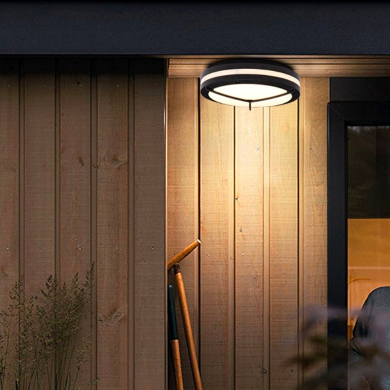 Round Flush Mount Light Traditional Style Waterproof Flush Mount Light with Acrylic Shade