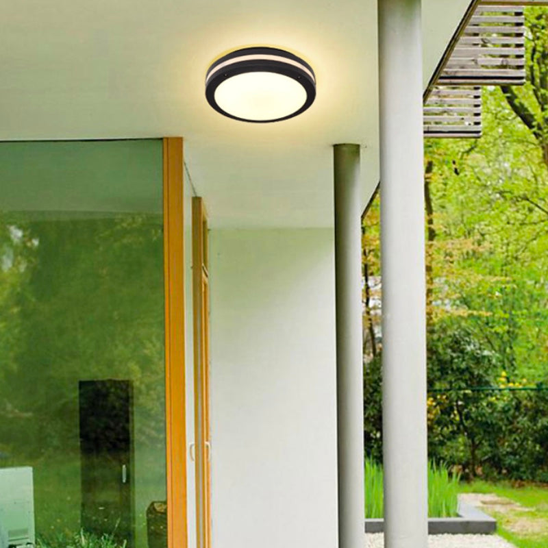 Round Flush Mount Light Traditional Style Waterproof Flush Mount Light with Acrylic Shade