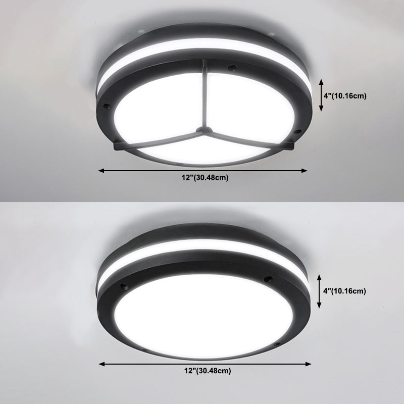 Round Flush Mount Light Traditional Style Waterproof Flush Mount Light with Acrylic Shade