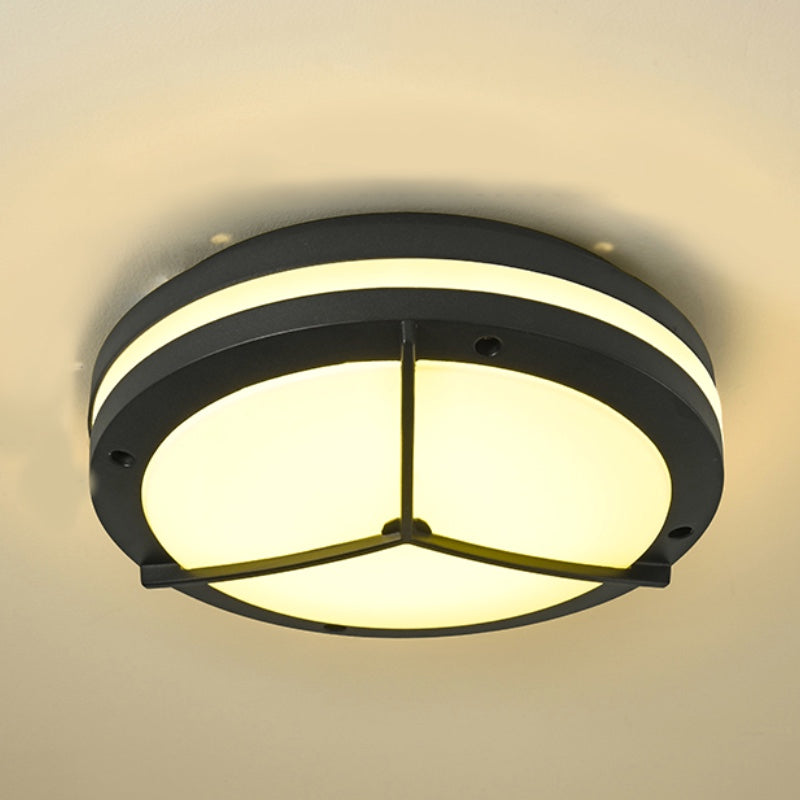 Round Flush Mount Light Traditional Style Waterproof Flush Mount Light with Acrylic Shade