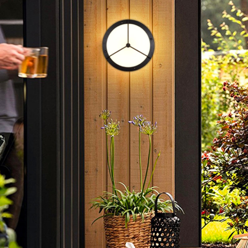 Round Flush Mount Light Traditional Style Waterproof Flush Mount Light with Acrylic Shade