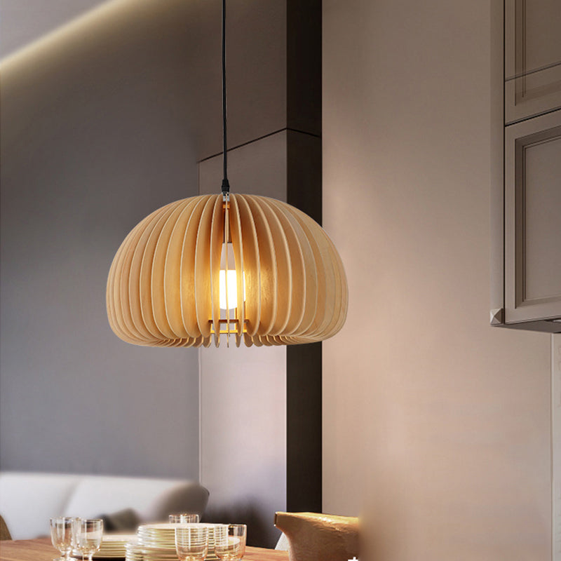 Lumo a sospensione a sospensione a 1 luci a forma moderna a forma di cupola lampada sospesa in legno