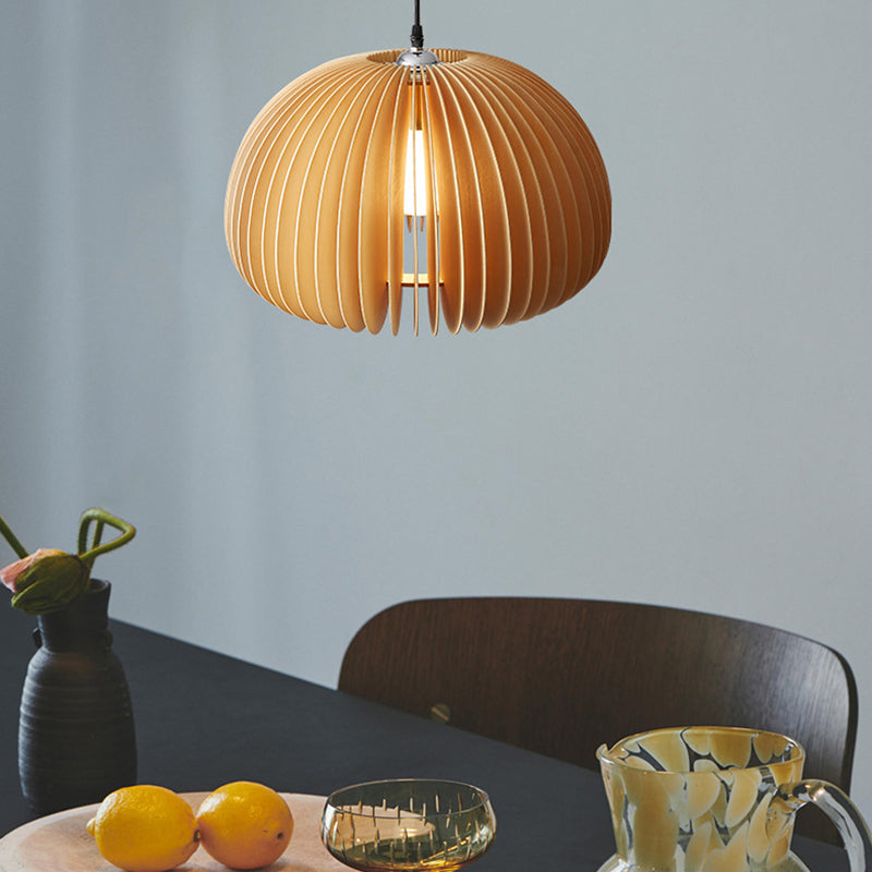 Lumo a sospensione a sospensione a 1 luci a forma moderna a forma di cupola lampada sospesa in legno