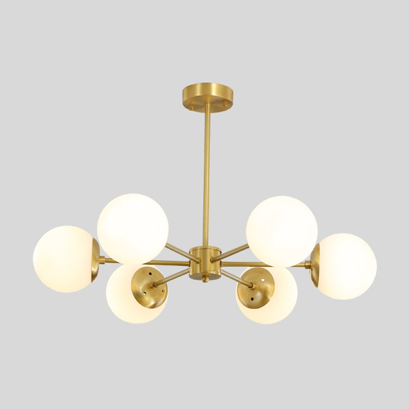 Moderne stijl Globe Glass Kroonluchter Licht Gold Metal Lighting Fecture voor woonkamer