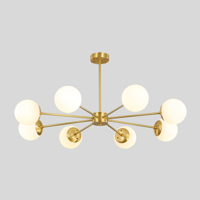 Moderne stijl Globe Glass Kroonluchter Licht Gold Metal Lighting Fecture voor woonkamer