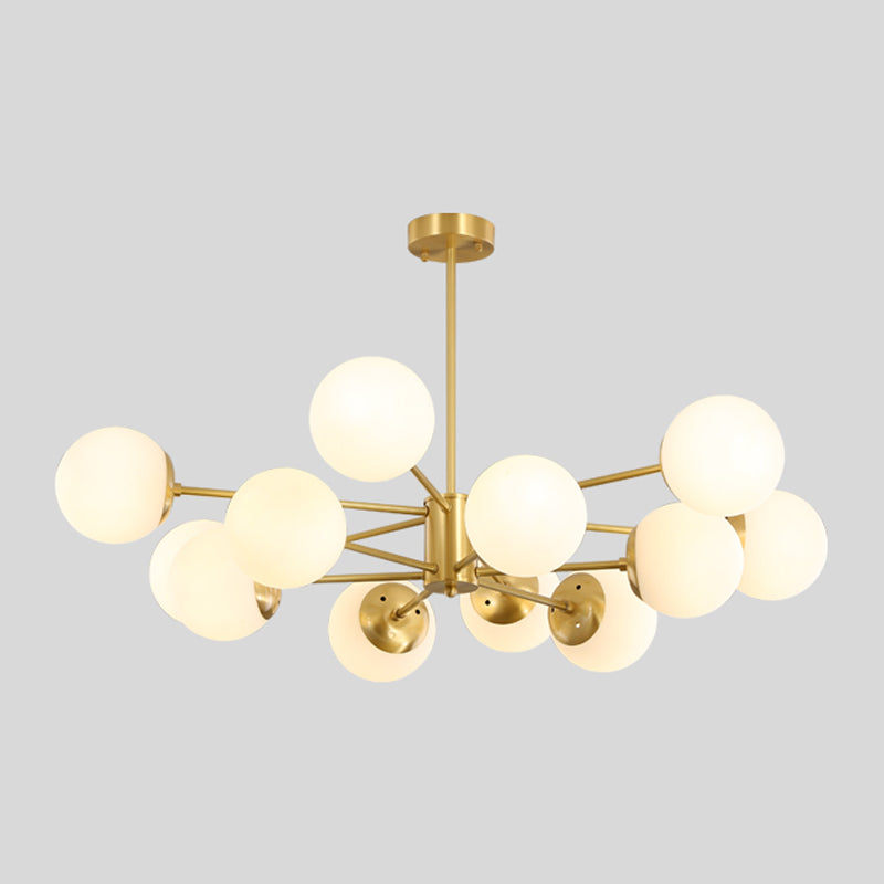 Moderne stijl Globe Glass Kroonluchter Licht Gold Metal Lighting Fecture voor woonkamer