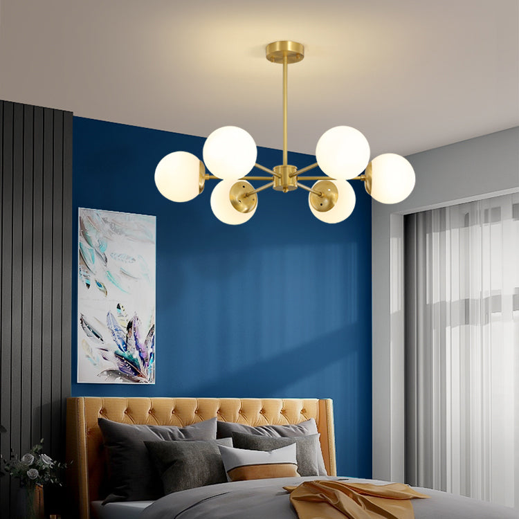 Moderne stijl Globe Glass Kroonluchter Licht Gold Metal Lighting Fecture voor woonkamer