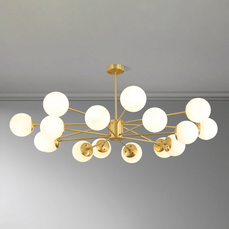 Moderne stijl Globe Glass Kroonluchter Licht Gold Metal Lighting Fecture voor woonkamer