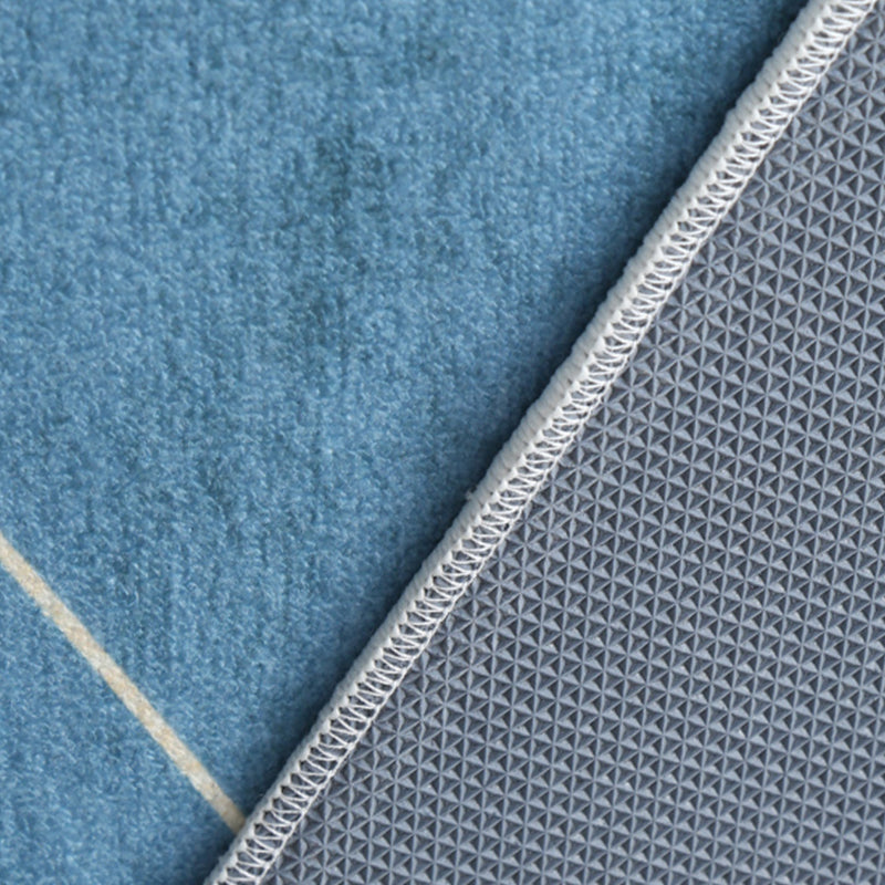 Blue Modern Rug Blending Graphic Rug Non-Slip Backing Rug for Living Room
