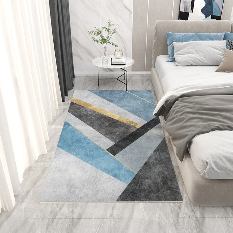 Black Modern Rug Blending Graphic Rug Non-Slip Backing Rug for Home Decoration