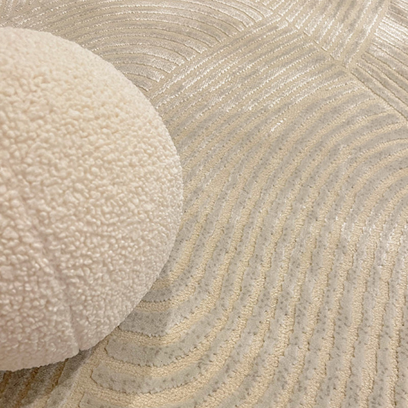 Modern Living Room Area Carpet Grey Solid Color Area Rug Polyester Non-Slip Backing Rug