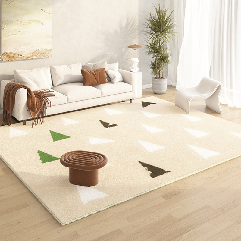 Green Modern Rug Polyester Color Lump Area Rug Non-Slip Backing Rug for Living Room