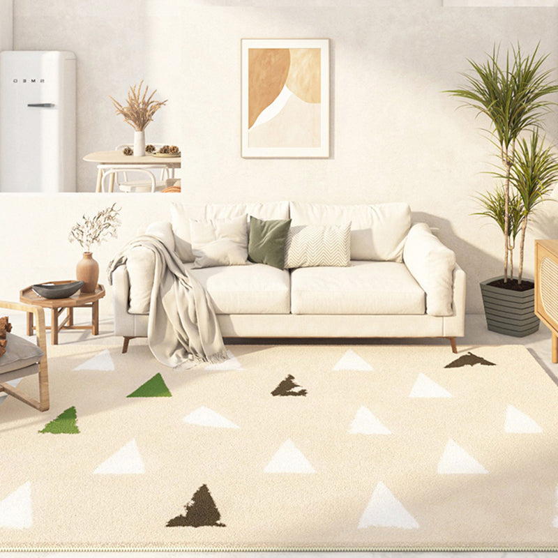Green Modern Rug Polyester Color Lump Area Rug Non-Slip Backing Rug for Living Room