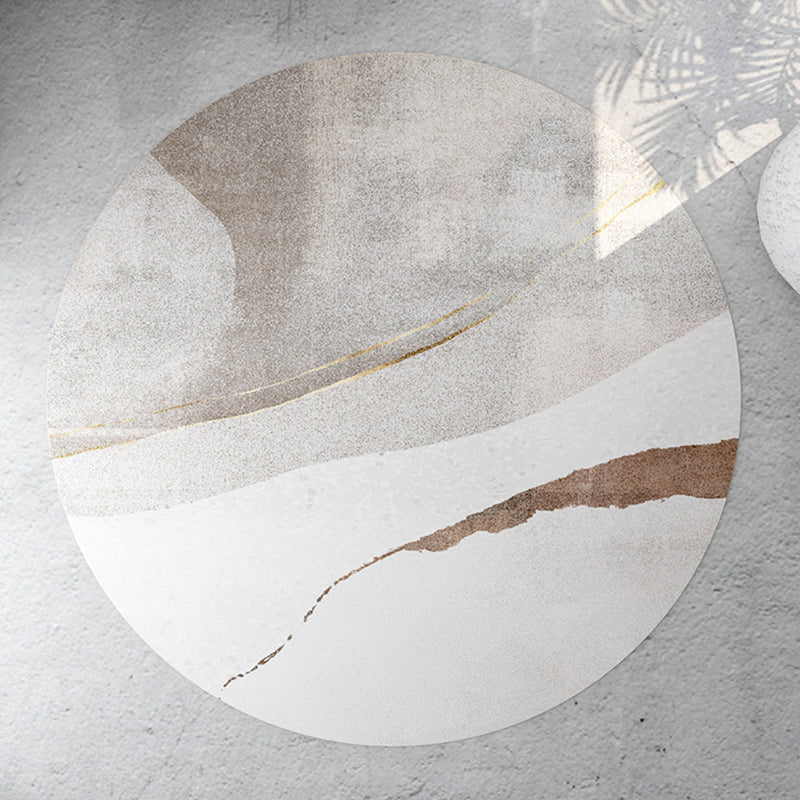 Light Yellow Rug Polyester Graphic Rug Non-Slip Backing Rug for Living Room