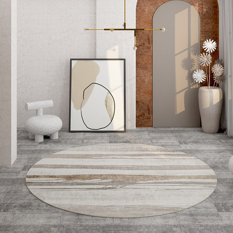 Light Yellow Rug Polyester Graphic Rug Non-Slip Backing Rug for Living Room