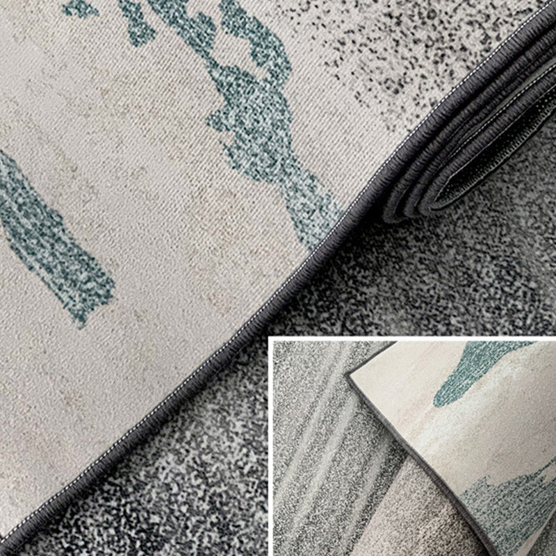 Black Modern Indoor Rug Polyester Striped Indoor Rug Non-Slip Backing Rug for Living Room