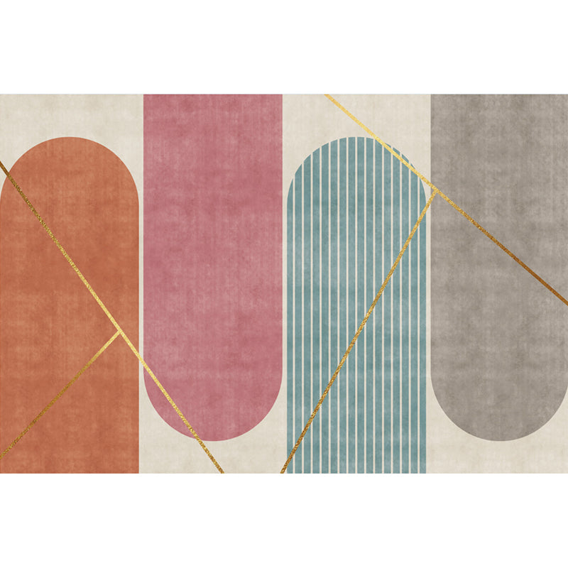 Navy Nordic Carpet Polyester Graphic Carpet Non-Slip Backing Carpet for Living Room