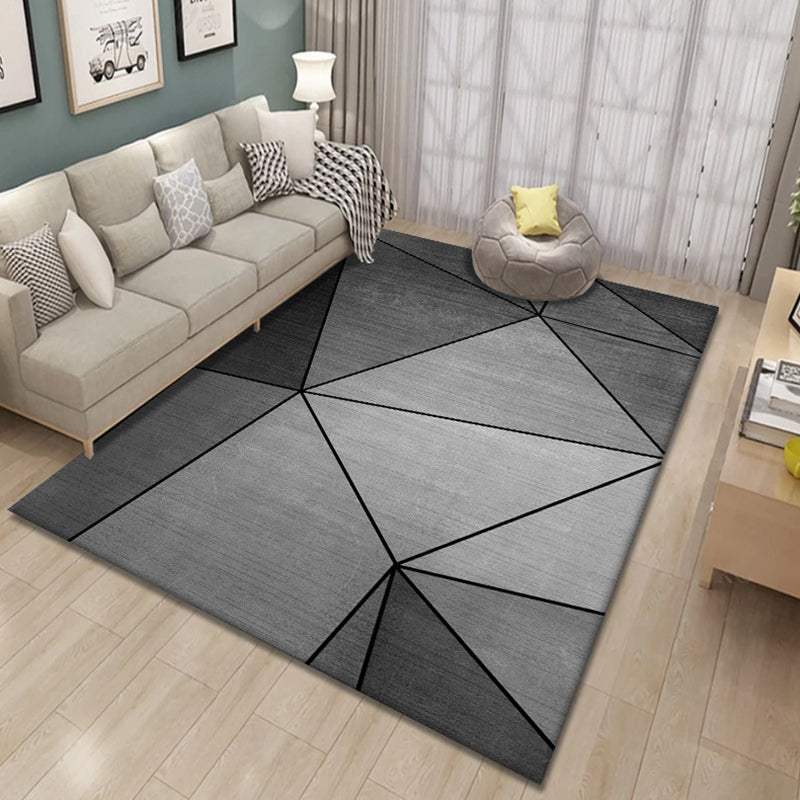 Contemporary Area Rug Modern Geometric Rug Polyester Washable Area Carpet for Living Room