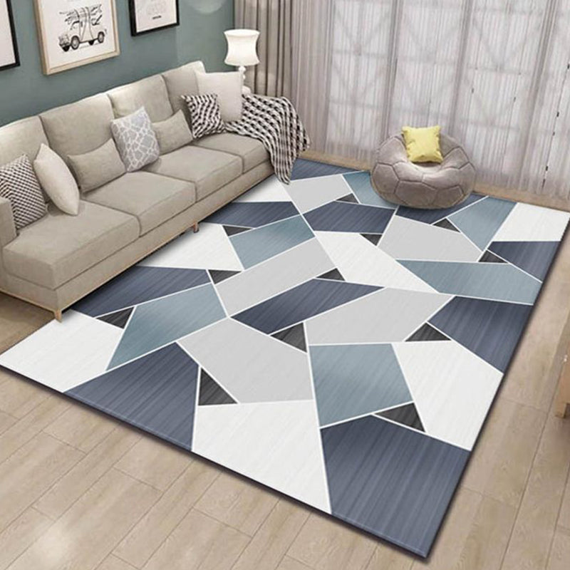 Contemporary Area Rug Modern Geometric Rug Polyester Washable Area Carpet for Living Room