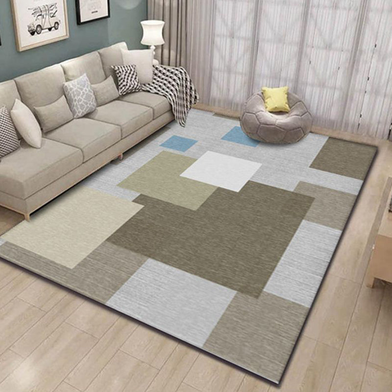 Contemporary Area Rug Modern Geometric Rug Polyester Washable Area Carpet for Living Room