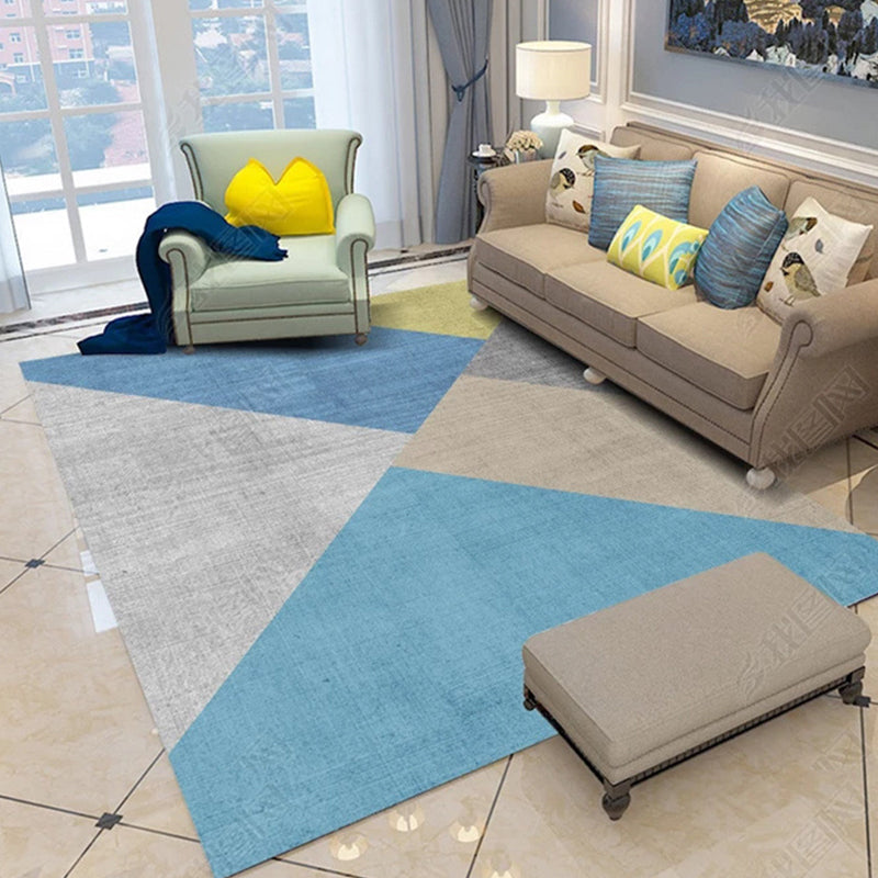Contemporary Area Rug Modern Geometric Rug Polyester Washable Area Carpet for Living Room