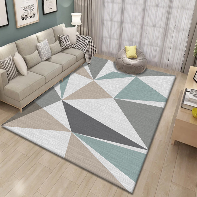 Contemporary Area Rug Modern Geometric Rug Polyester Washable Area Carpet for Living Room