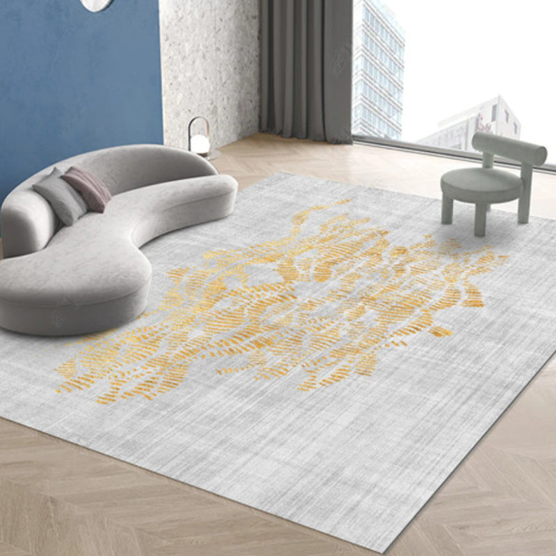 Khaki Modern Area Carpet Geometric Pattern Polyester Area Rug Non-slip Backing Rug for Living Room